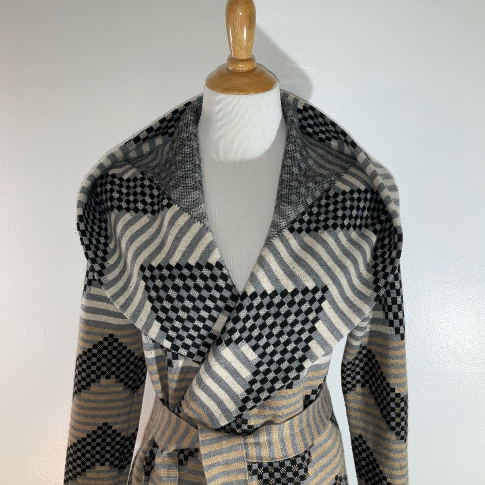 Anthropologie Field Flower Black and Gray Cape Jacket - Picture 4 of 9